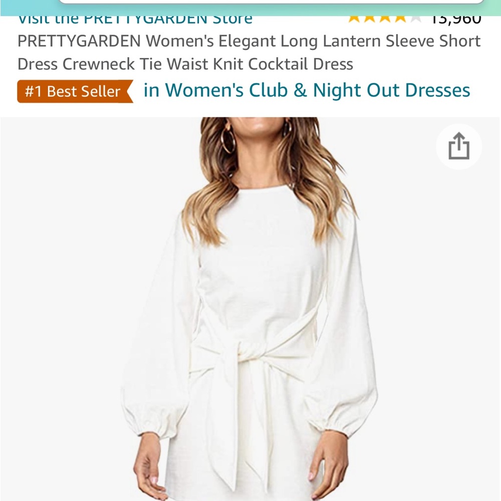 White Long Sleeve Dress - Picture 6 of 6